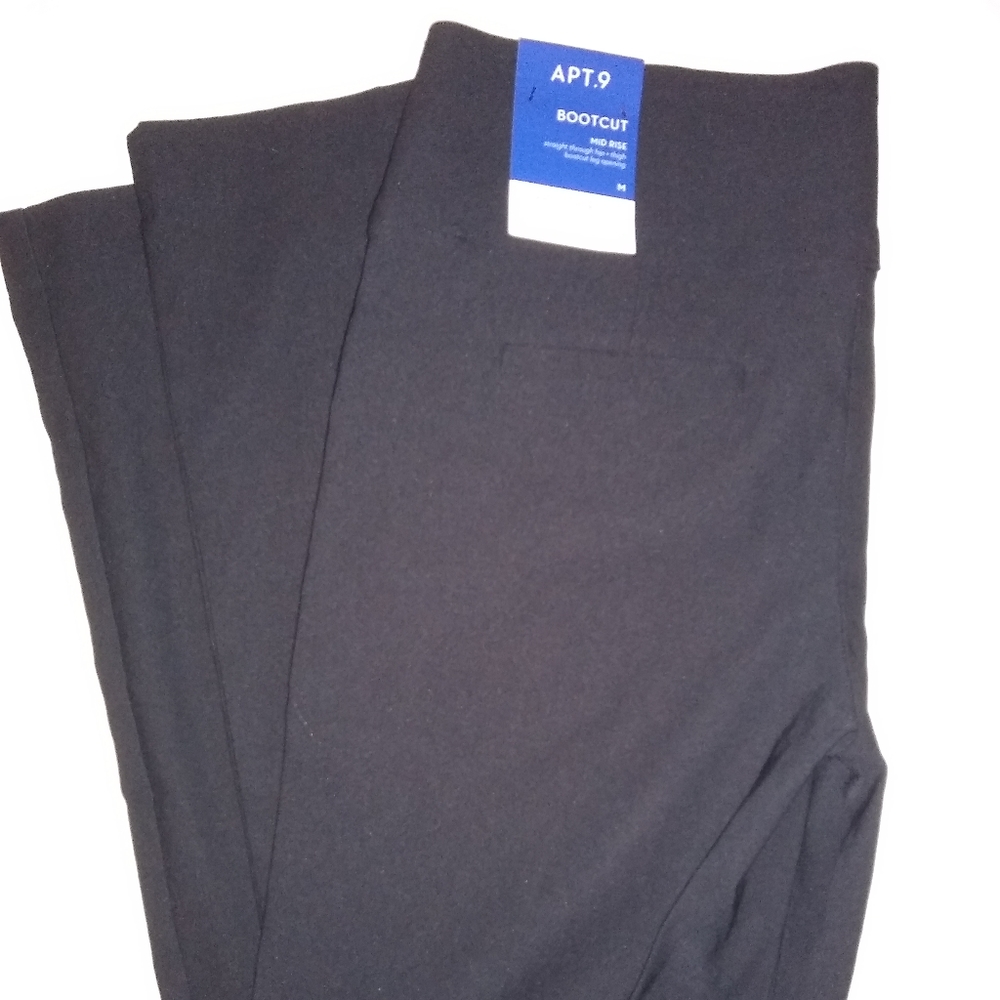 Apt 9 Black Pull on Pants Size M